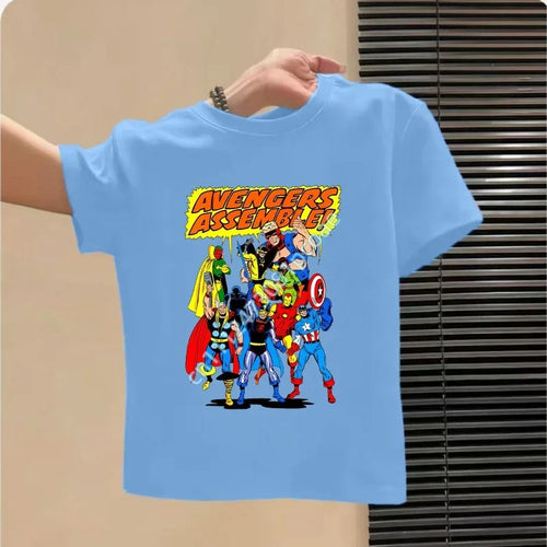 Tricou pentru copii Avengers - Design cu echipa Albastru