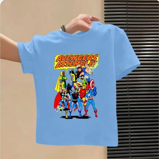 T-shirt pour enfant Avengers - Design équipe Bleu