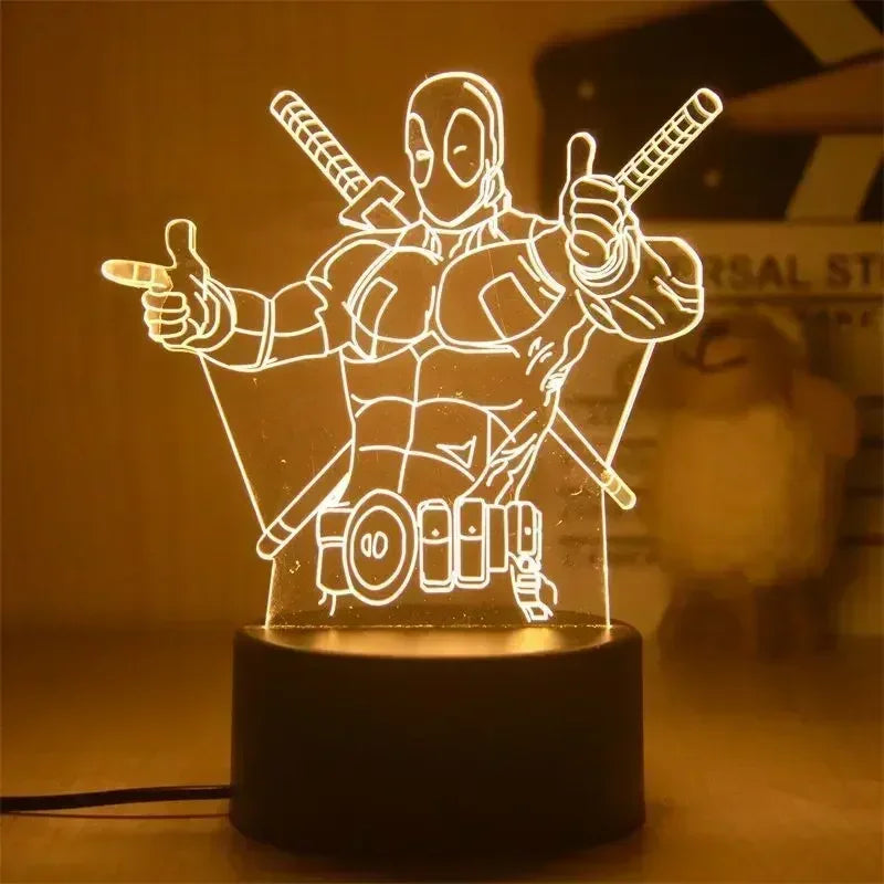 Avengers LED-lampa Deadpool – Katanor 3D 18cm