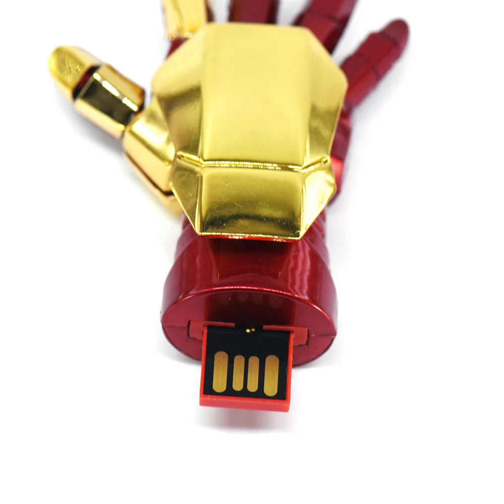 Pen USB Mão Robótica do Iron Man – Vermelho e dourado, 4 a 512GB