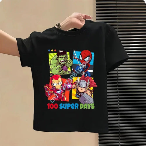 Dětské tričko Avengers 100 Super Days – černé