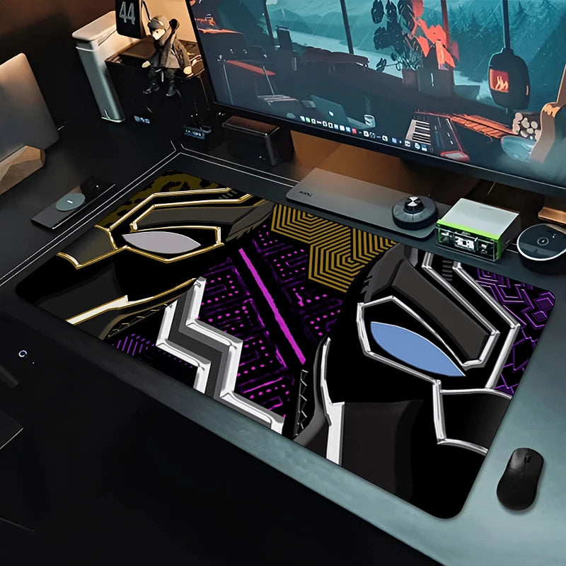 XXL gamingmussemåtte Black Panther – monokrom sort til skrivebord