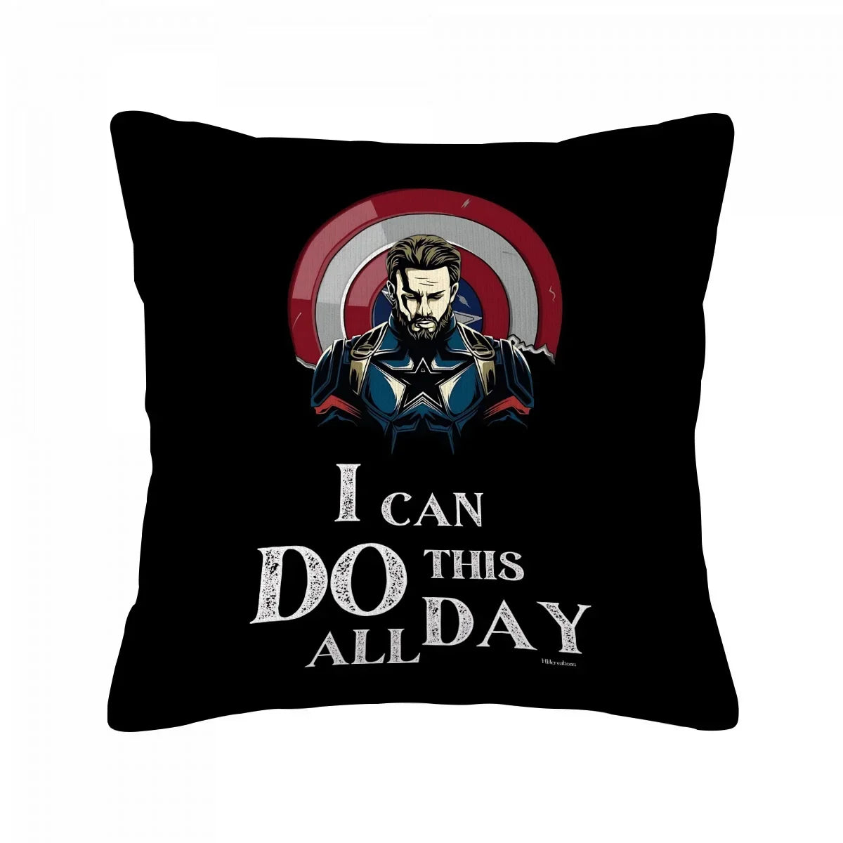 Față de pernă Captain America - Citatul „Pot face asta toată ziua”
