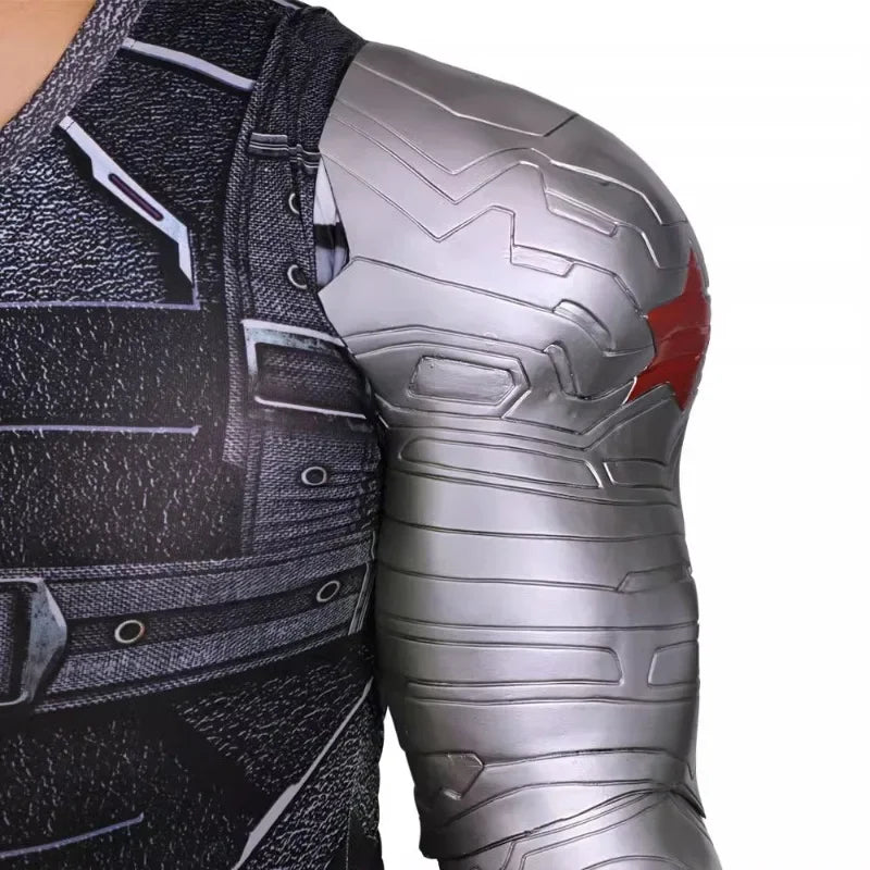 Winter Soldier Mechanical Arm - Silver Prosthetic with Red Star