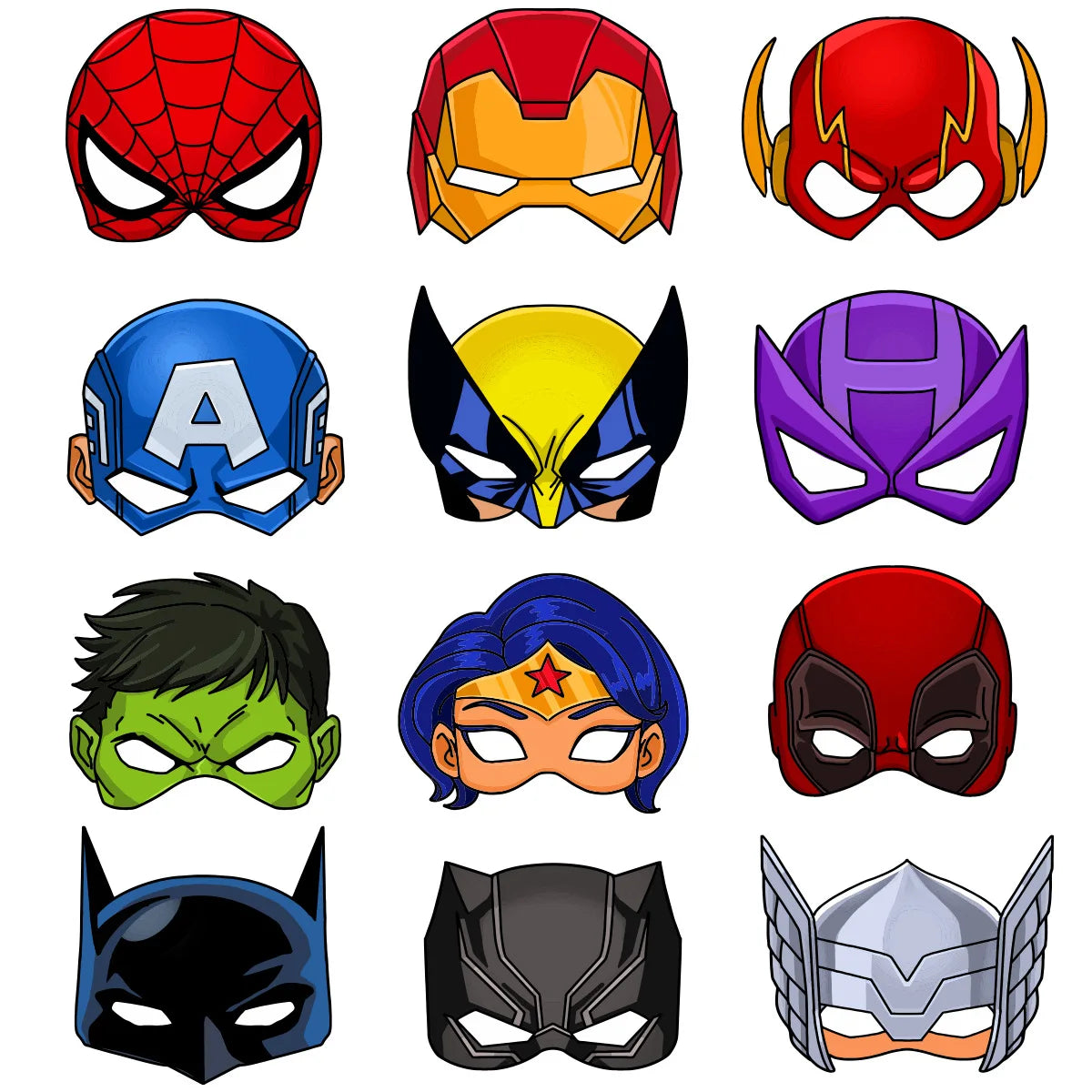 Măști Avengers – set de 12 măști