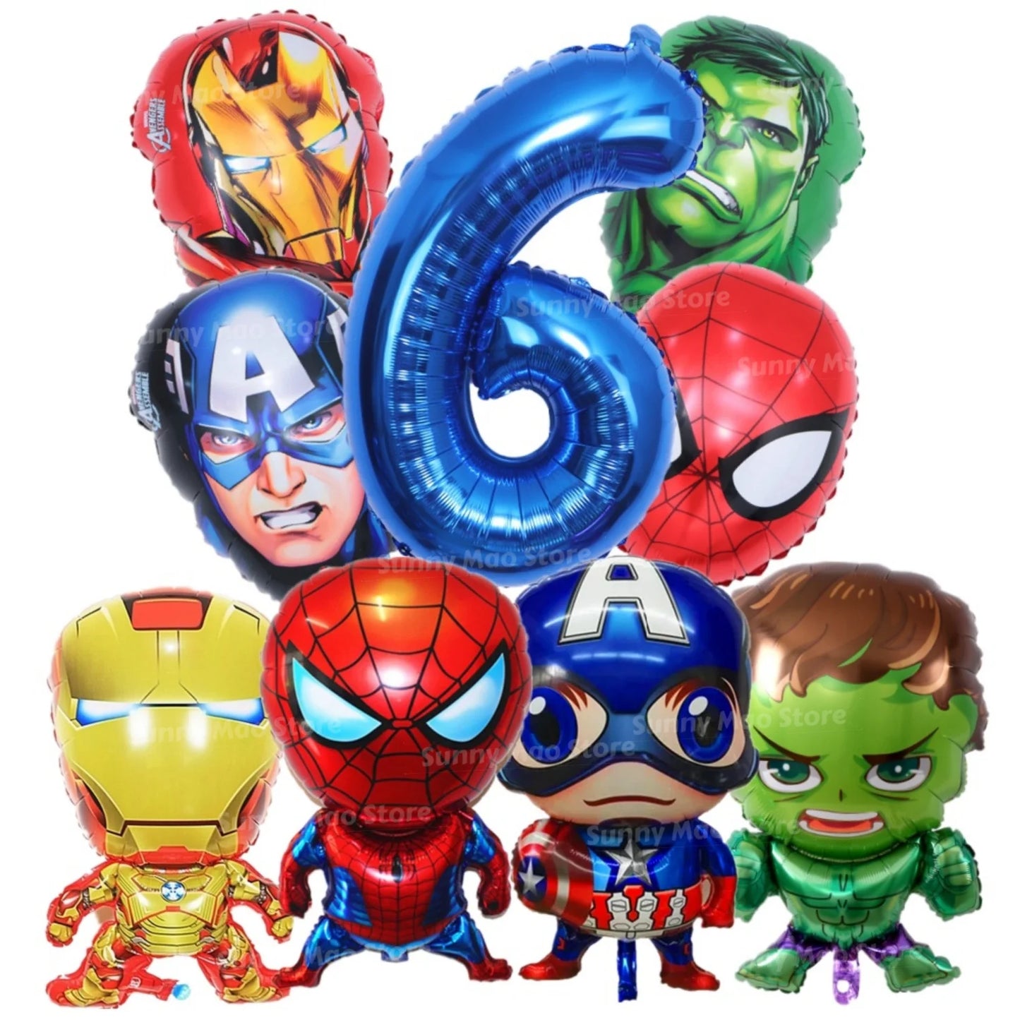 Dekorační sada k narozeninám Avengers – balónky s čísly Iron Man Spider-Man