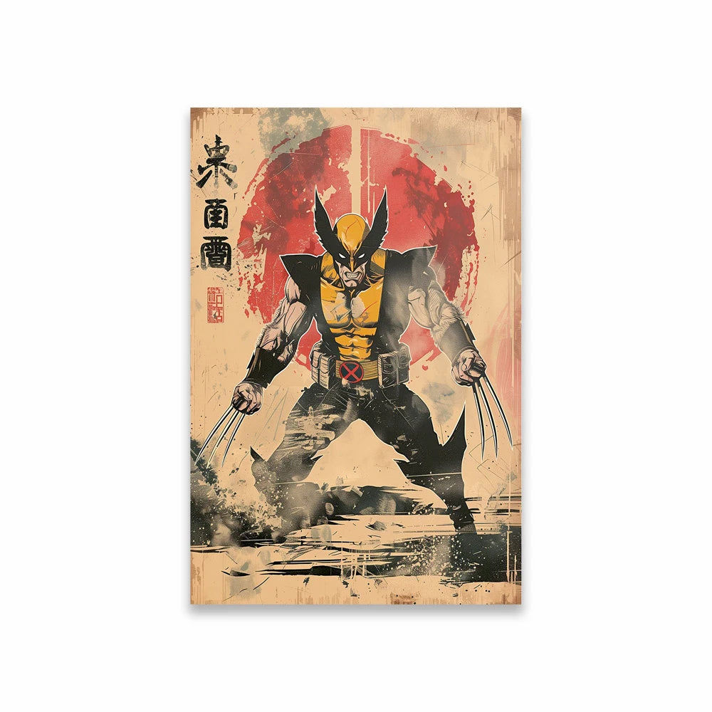 Plakát Avengers Wolverine – vintage japonský styl