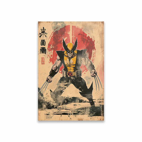 Plakát Avengers Wolverine – vintage japonský styl