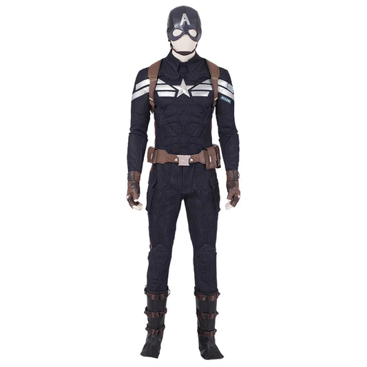 Cosplay kostým Captain America – námořnicky modrá uniforma s maskou