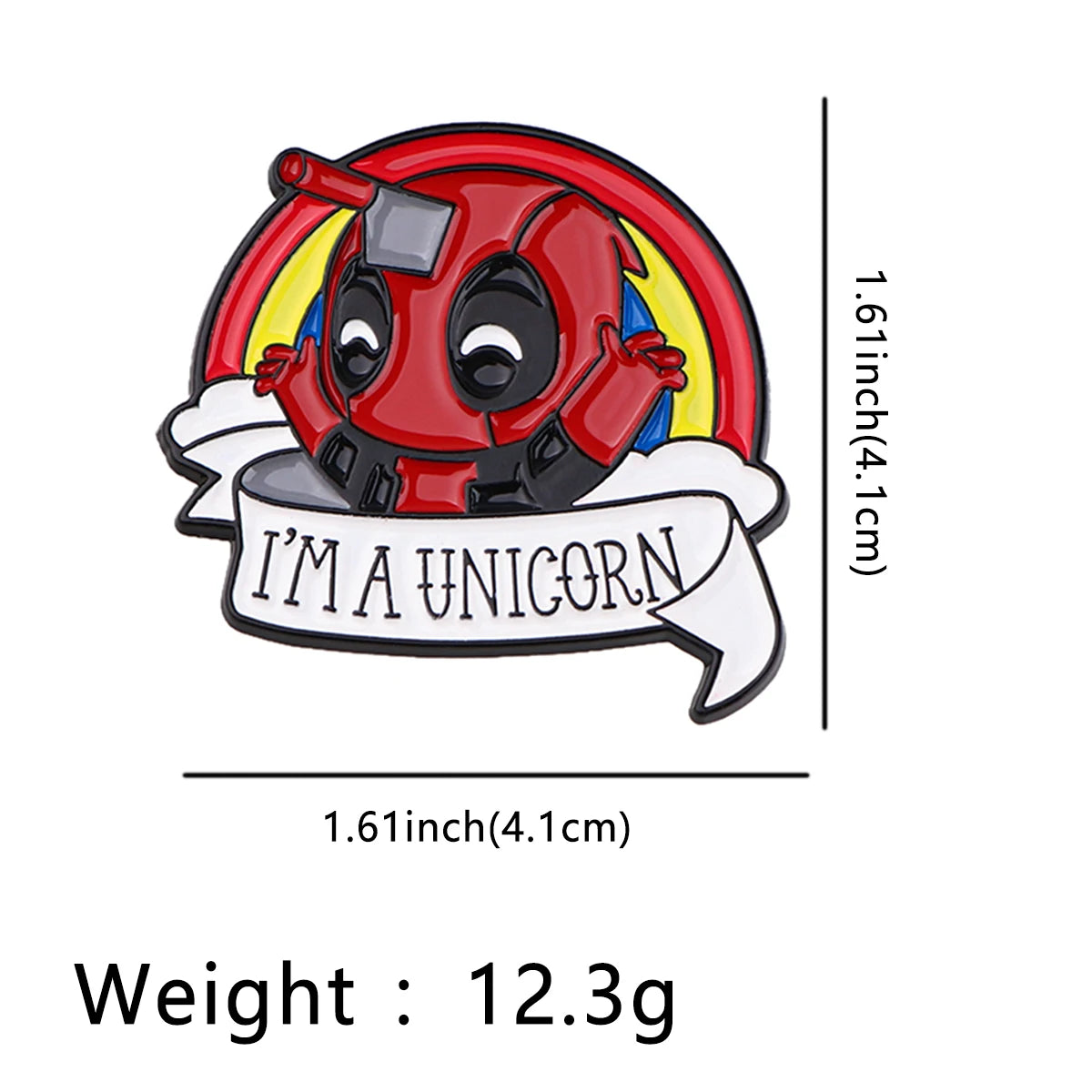 Deadpool I'm a Unicorn Metal Badge - Unicorn Horn Pin