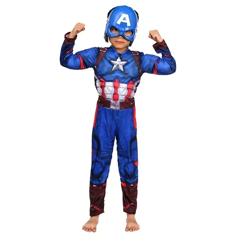 Dětský kostým Captain America – kombinéza se štítem, maskou a pláštěm