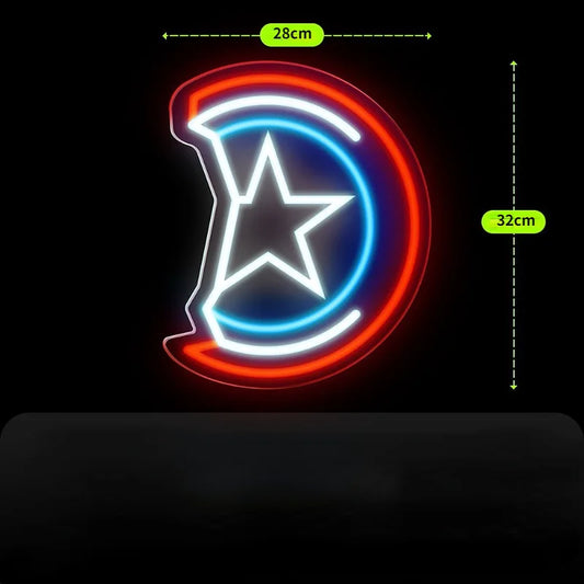 Neon LED Avengers Captain America - Scut văzut din profil