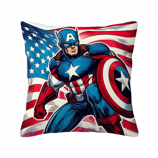 Captain America díszpárnahuzat – pop art képregényes zászló