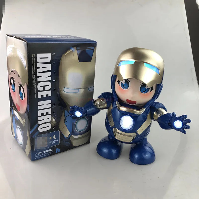 Dansande LED-robot Avengers Iron Man – Silverfärgad hjälm, Dance Hero