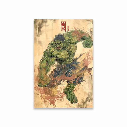 Plakát Avengers Hulk – vintage japonský styl