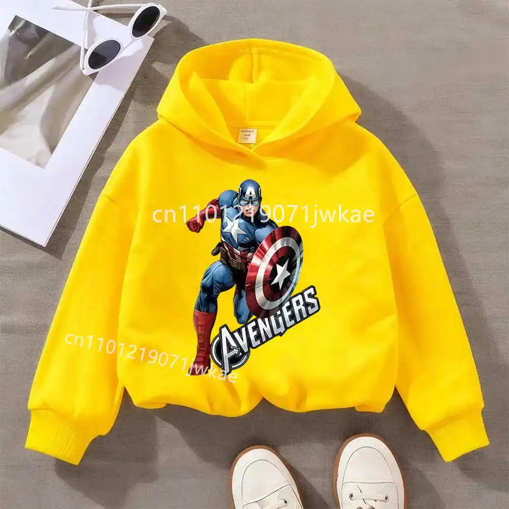 Avengers Captain America Solo-børnehættetrøje – gul