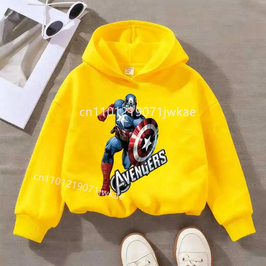 Kids' Avengers Captain America Solo Hoodie - Yellow