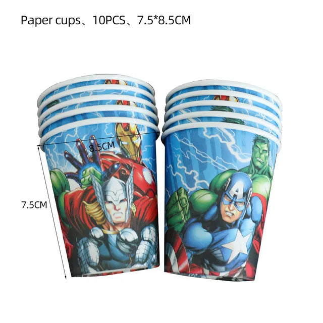 Decoração de aniversário Avengers - copos x10