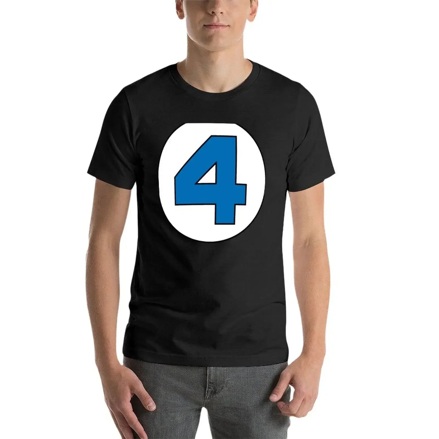 T-shirt The Fantastic 4 – stor rund logotyp i svart, oversize