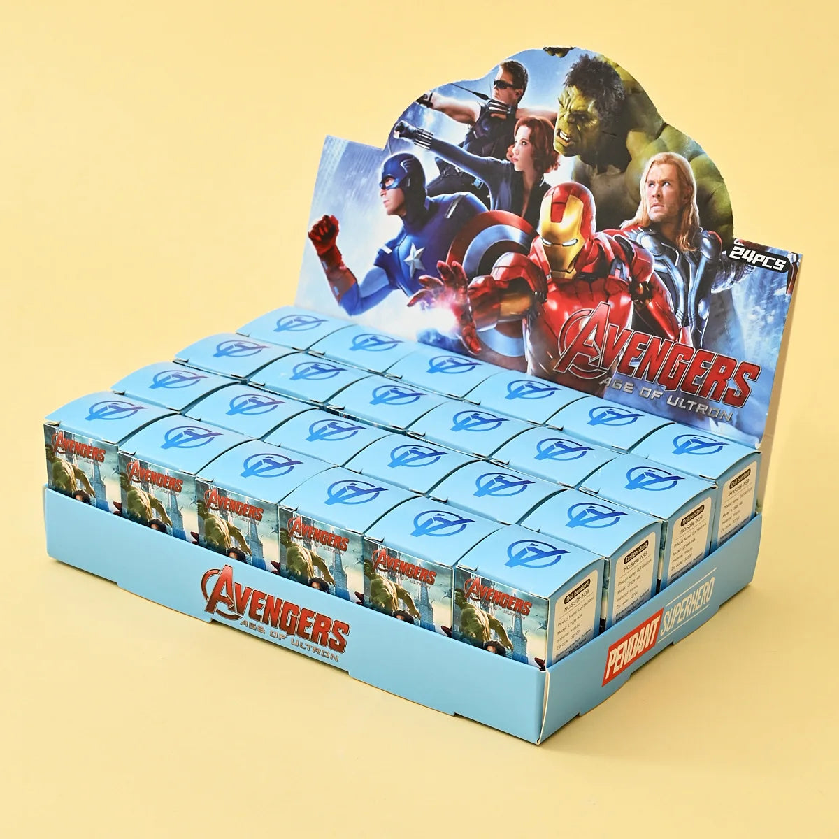 Avengers szilikon vakdobozos kulcstartó – 24 darabos csomag
