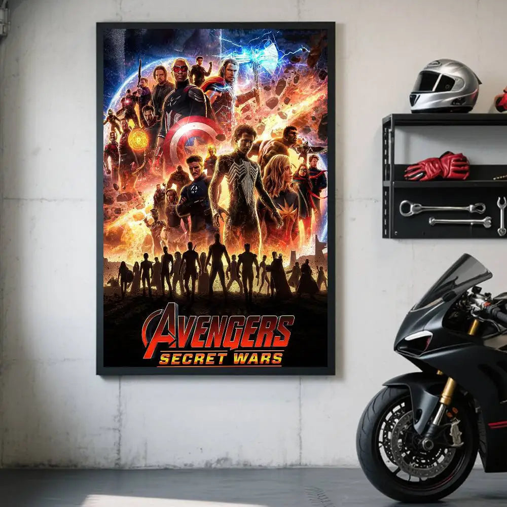 Plakát Avengers Secret Wars – kosmický design exploze týmu