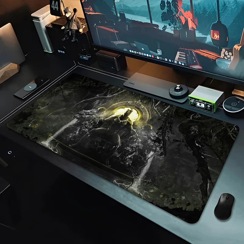 XXL gamingmussemåtte Black Panther – monokrom sort til skrivebord