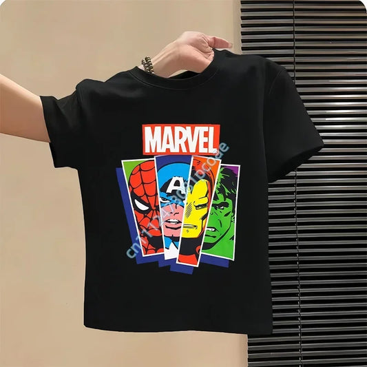 Avengers Marvel gyermekpóló – portrécsíkok, fekete