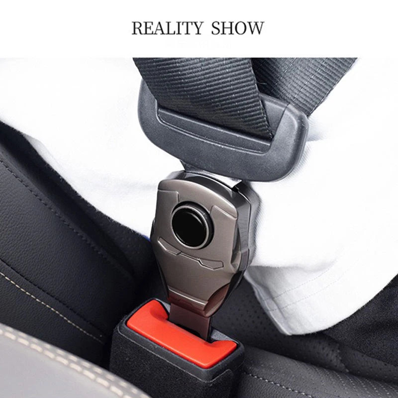 Iron Man Car Accessory - Chrome Seatbelt Buckle Cover