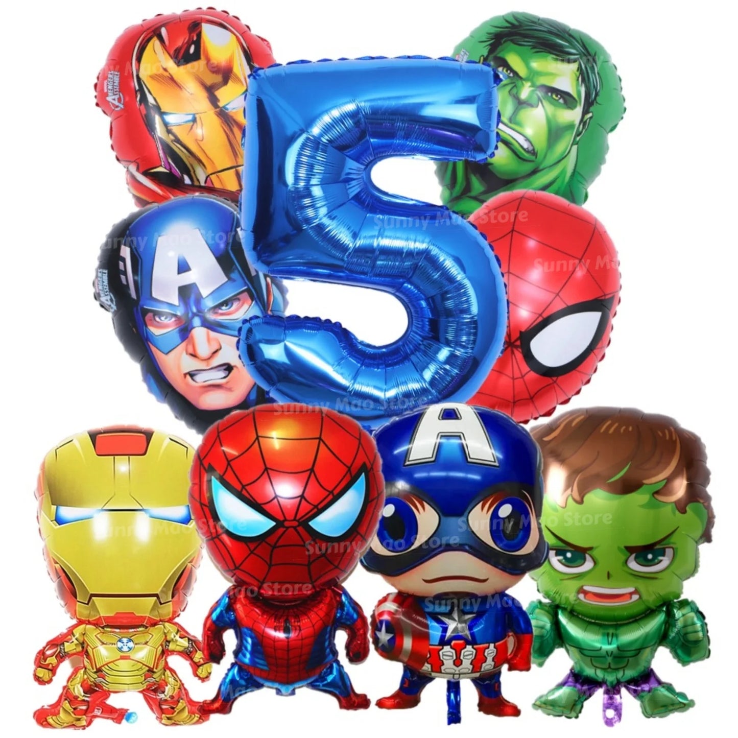 Dekorační sada k narozeninám Avengers – balónky s čísly Iron Man Spider-Man