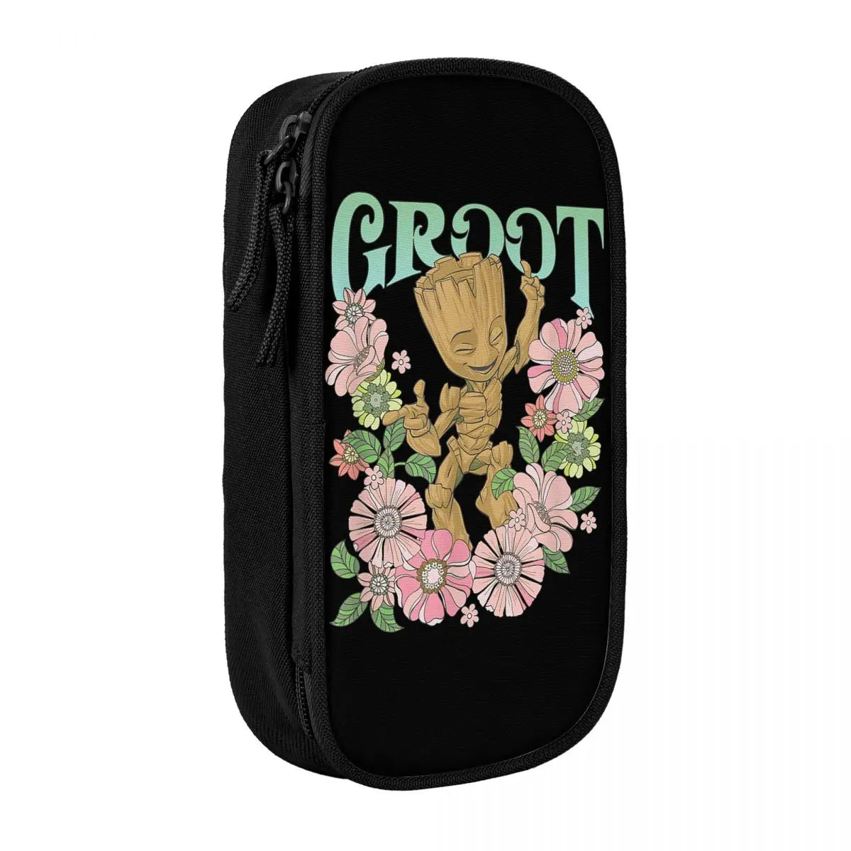 Avengers Baby Groot Pencil Case - Dancing Among Pink Flowers
