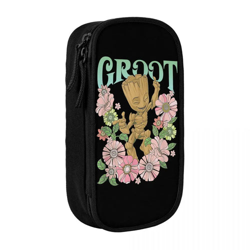 Avengers Baby Groot Pencil Case - Dancing Among Pink Flowers