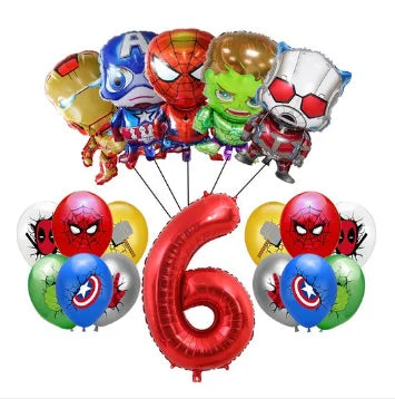 Avengers-fødselsdagsdekoration – ballon med tallet 6