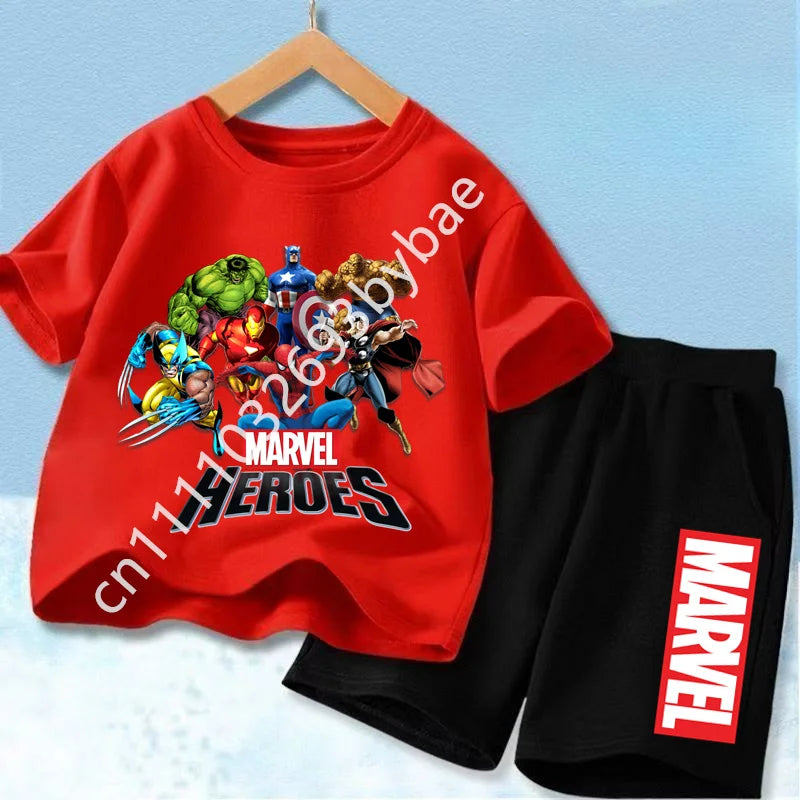 Marvel Bosszúállók hősei gyerekpóló – piros együttes