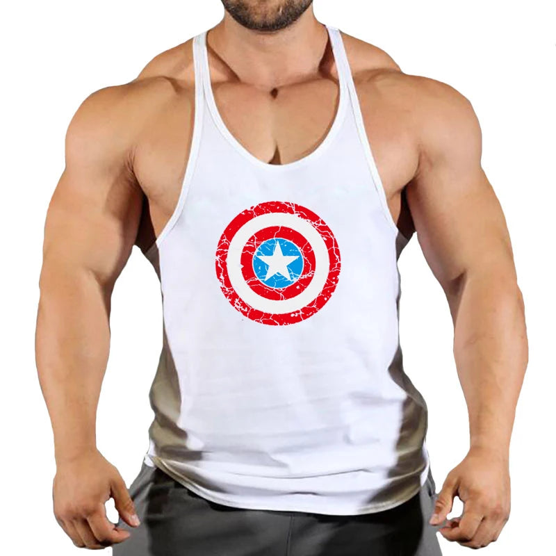 Captain America Men's Fitness Tank Top - Red Shield