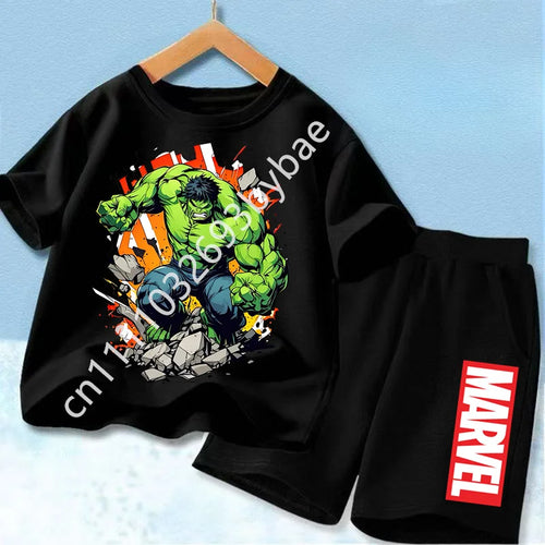 Kids Avengers Hulk T-Shirt - All Black Set