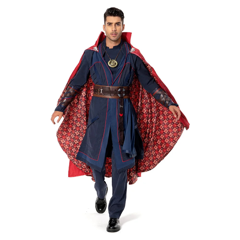 Doctor Strange jelmez – kék köpeny lebegő köpennyel és parókával