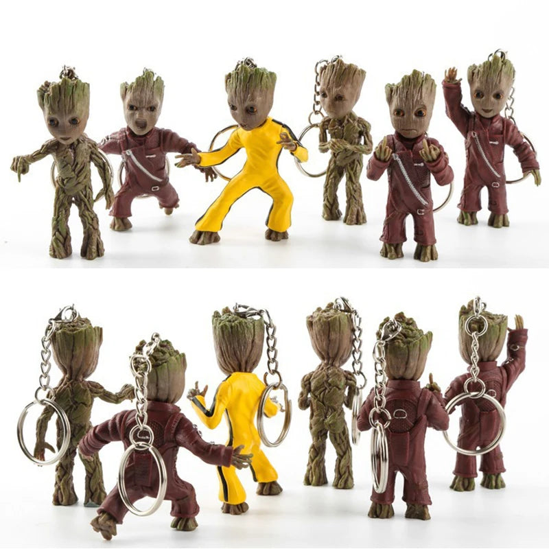 Breloc Baby Groot, figurină 3D - Colecție cu diverse costume