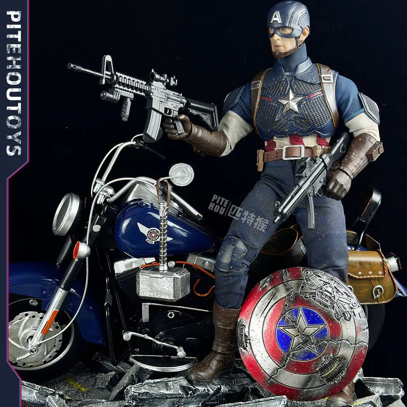Avengers Captain America-figur - leddelt med stoftøj og hammer