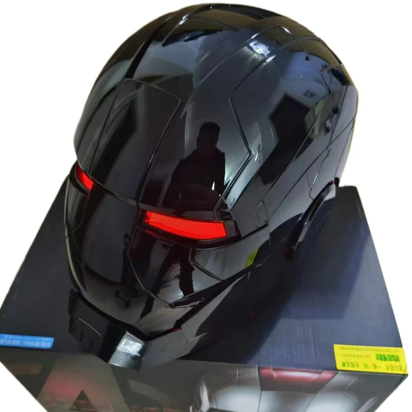 Iron Man MK5 Black Helmet - LED Eyes, Voice-Controlled Cosplay