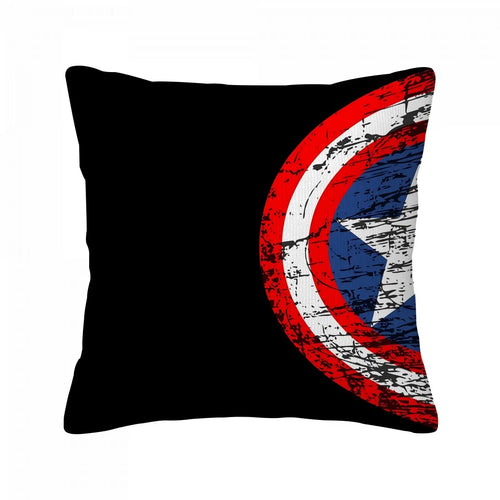 Față de pernă Captain America - Scut cu efect grunge pe fundal negru