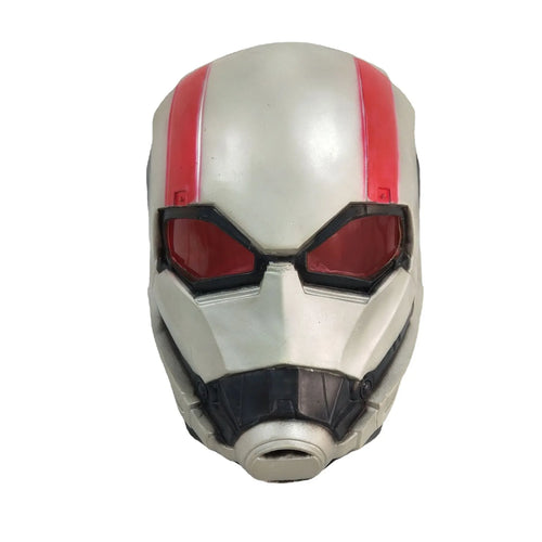 Máscara do Homem-Formiga — látex branco e vermelho