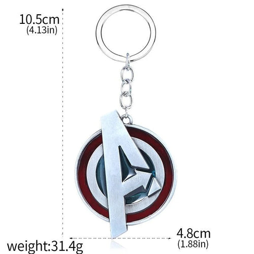 Klíčenka Avengers s logem A – Červený stříbrný štít