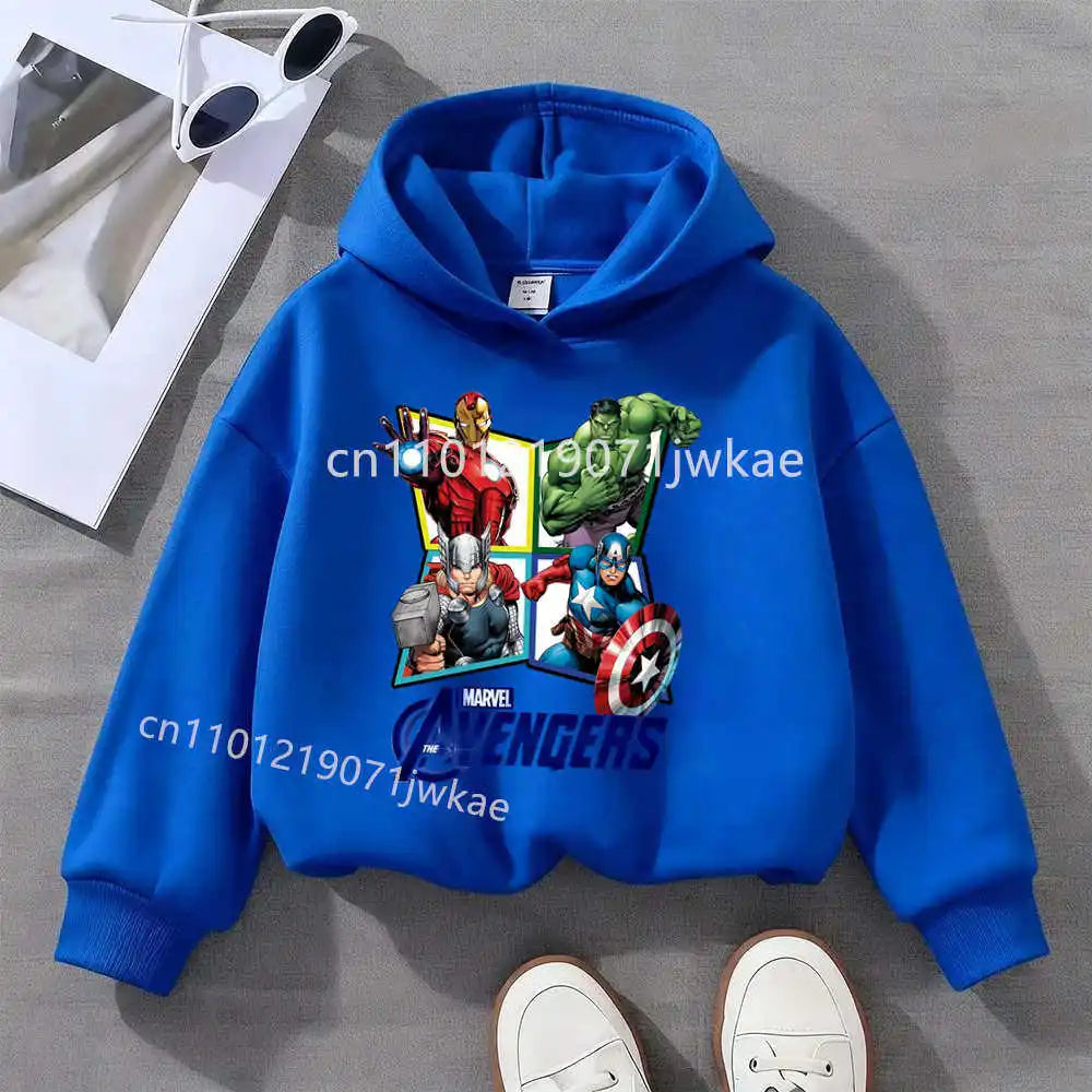 Sweatshirt com Capuz Infantil Avengers Losango 4 Heróis - Azul