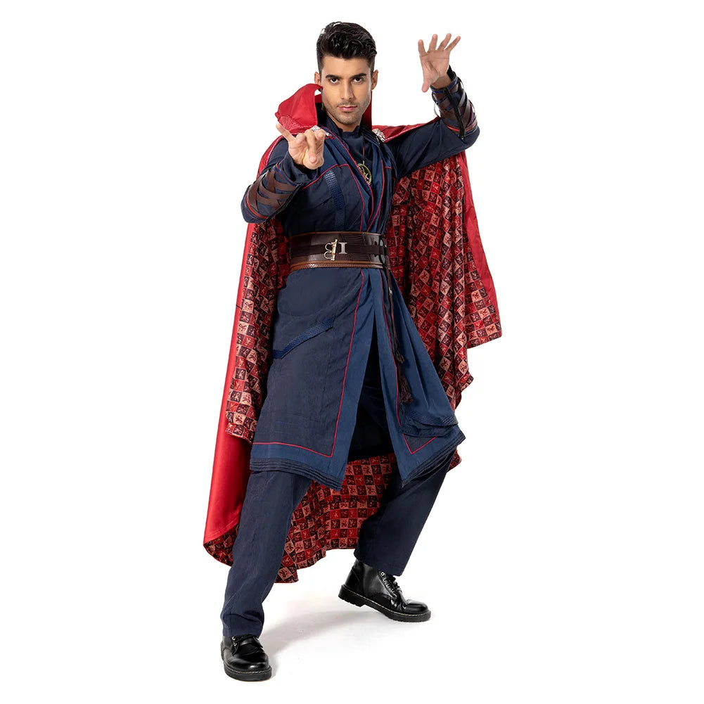 Doctor Strange jelmez – kék köpeny lebegő köpennyel és parókával