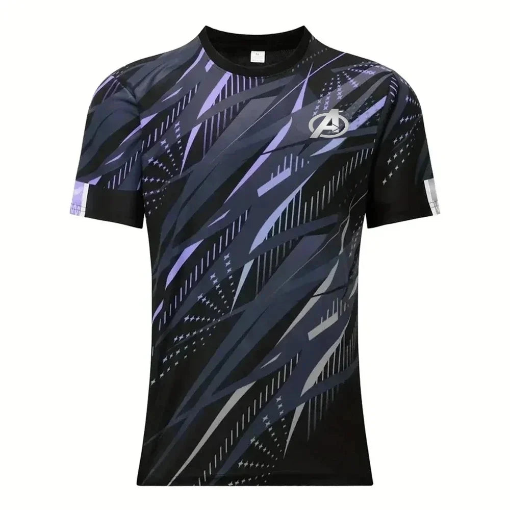 Camisola desportiva Avengers para homem - Secagem rápida, cor-de-rosa e preta