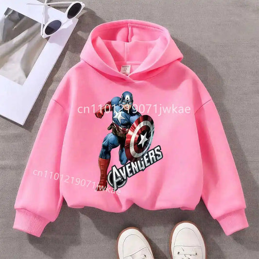 Kids' Avengers Captain America Solo Hoodie - Pink