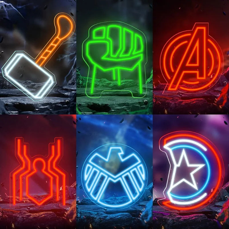 Avengers S.H.I.E.L.D. LED-neon – saslogó