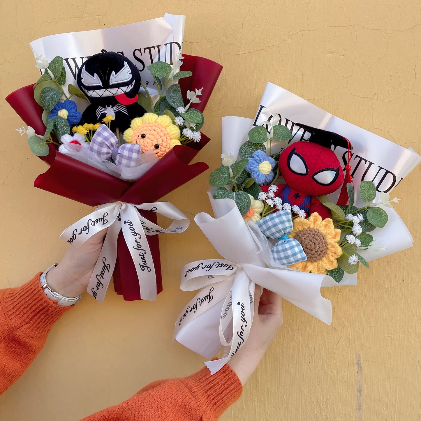 Avengers Spider-Man-buket – håndlavet gave med tøjdyr