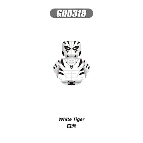 Figurină tip blocuri de construcție White Tiger – Mască cu dungi albe și negre
