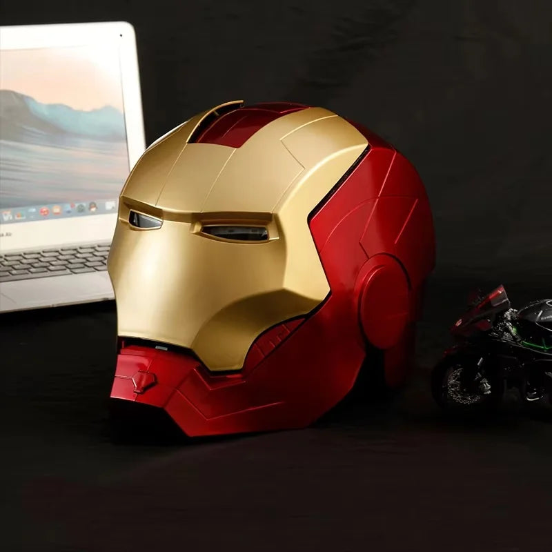 Máscara Avengers Iron Man - Capacete e luvas LED de cosplay, 65 cm